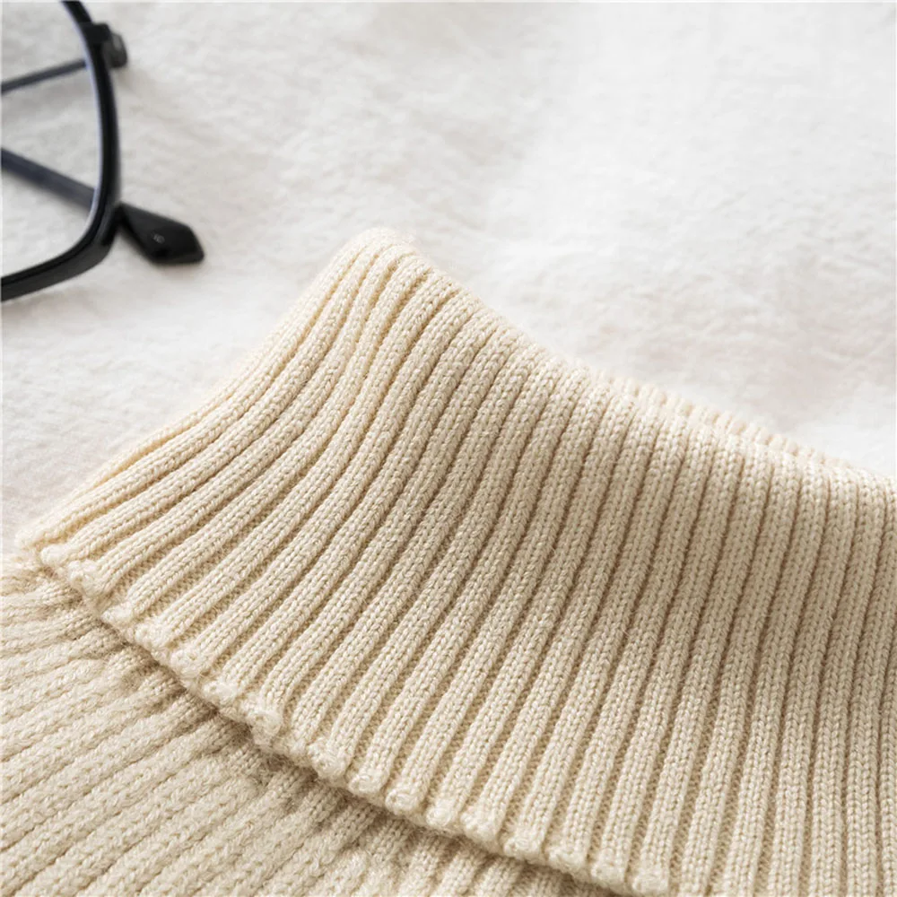 Jersey de punto elástico que combina con todo para otoño e invierno, cuello falso, cubierta de cuello falso, blusas con cuello desmontable, cuello de camisa falso para mujer
