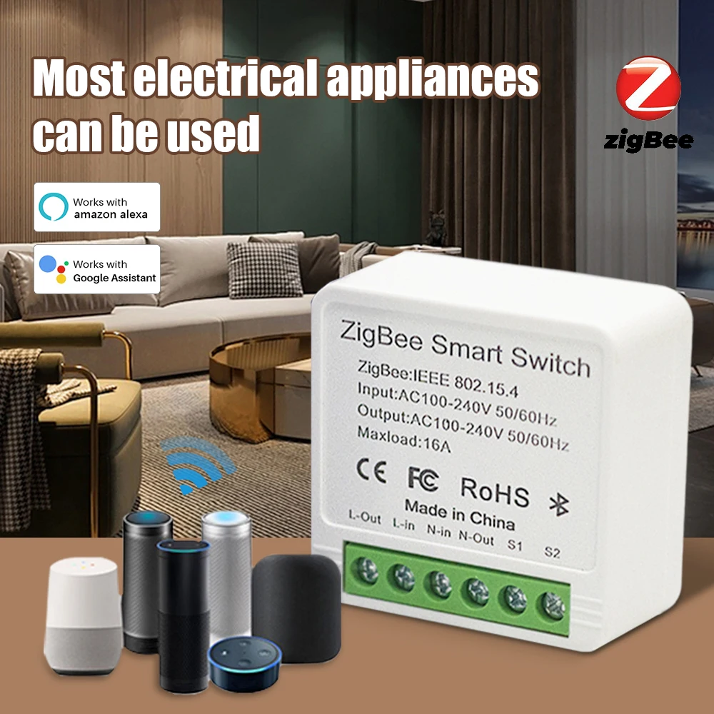 Novo interruptor inteligente zigbee 16a para aplicativo ewelink zigbee 3.0 hub controle bidirecional extensor de roteador zigbee alexa google home assistant mqtt