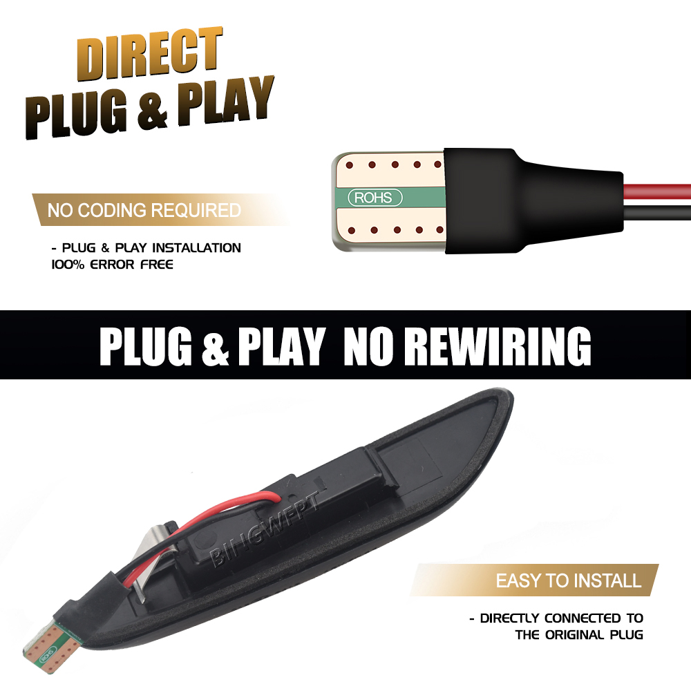 Luz LED de guardabarros dinámica de alta calidad, marcador lateral para BMW E60 E61 E90 E91 E87 E81 E83 E84 E88 E92 E93 E82 E46 1 3 5