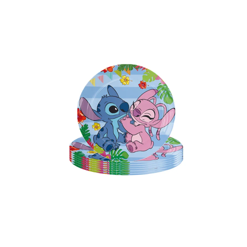 Lilo Stitch ตกแต่งทิ้งบนโต๊ะอาหารรวมแผ่นผ้าปูโต๊ะแบนเนอร์บอลลูนสําหรับอาบน้ําเด็กอุปกรณ์