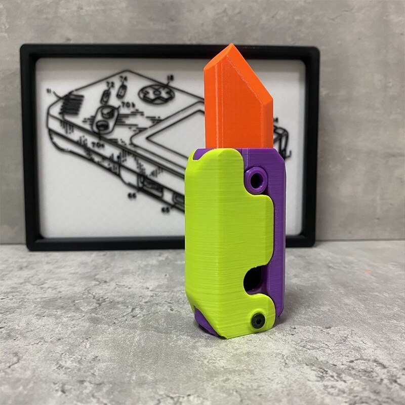 Zufälliges 3d Schwerkraft Rettich messer gerade Sprung Mini Bounce Modell Dekompression Spielzeug Kunststoff Spielzeug Messer