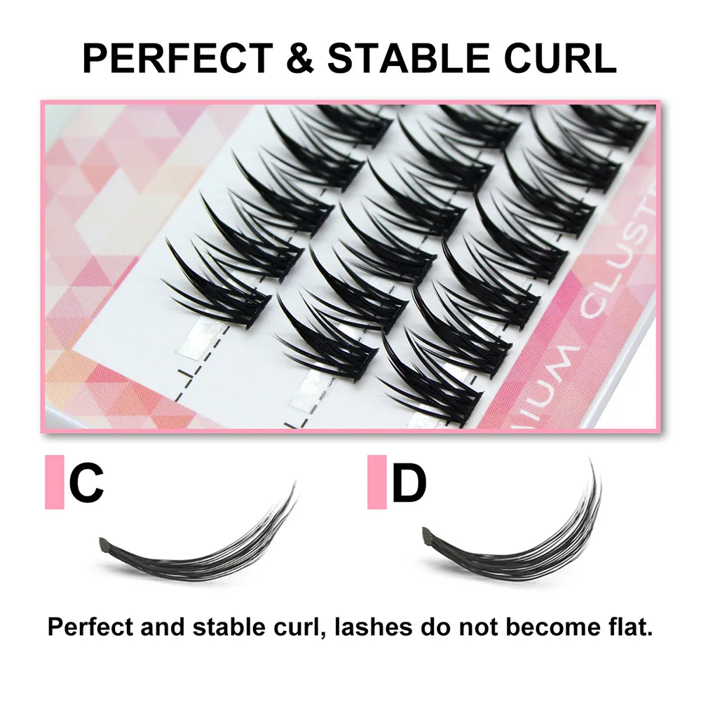 Super Bunch 60pcs Anime Style Mink Eyelashes Extension Natural 3D Volume Fake Lashes Individual Cluster Makeup Tools Cilia