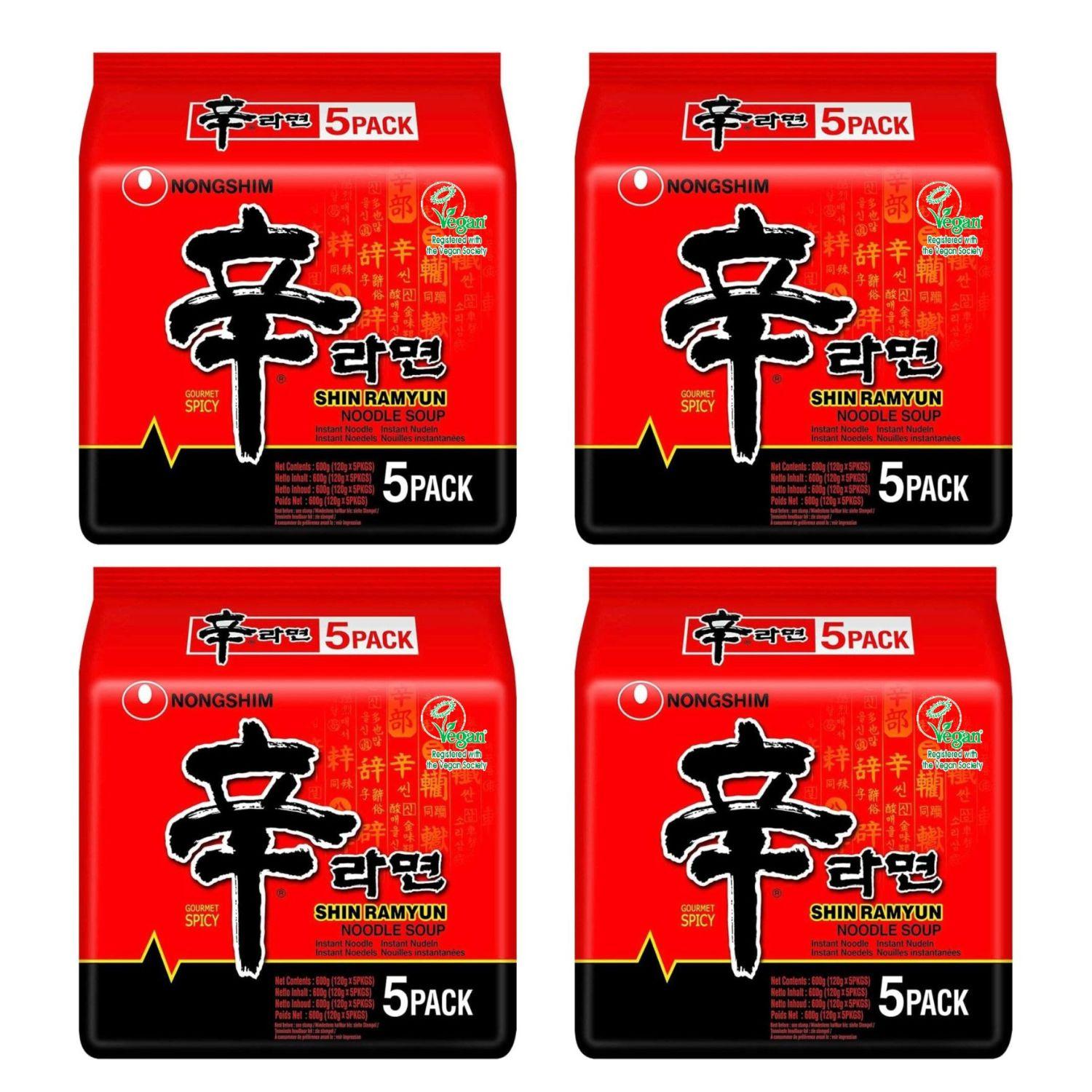 NongShim, Shin Ramyun Instant Ramen Noodle , Gourmet Spicy (Pack of 40)
