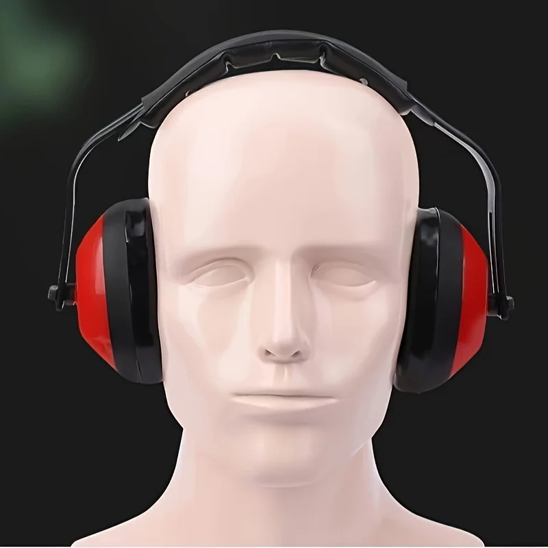 Protetor de ouvido de redução de ruído de fones de ouvido à prova de som de plástico para trabalho de estudo protetor de ouvido de sono com faixa de cabeça dobrável ajustável