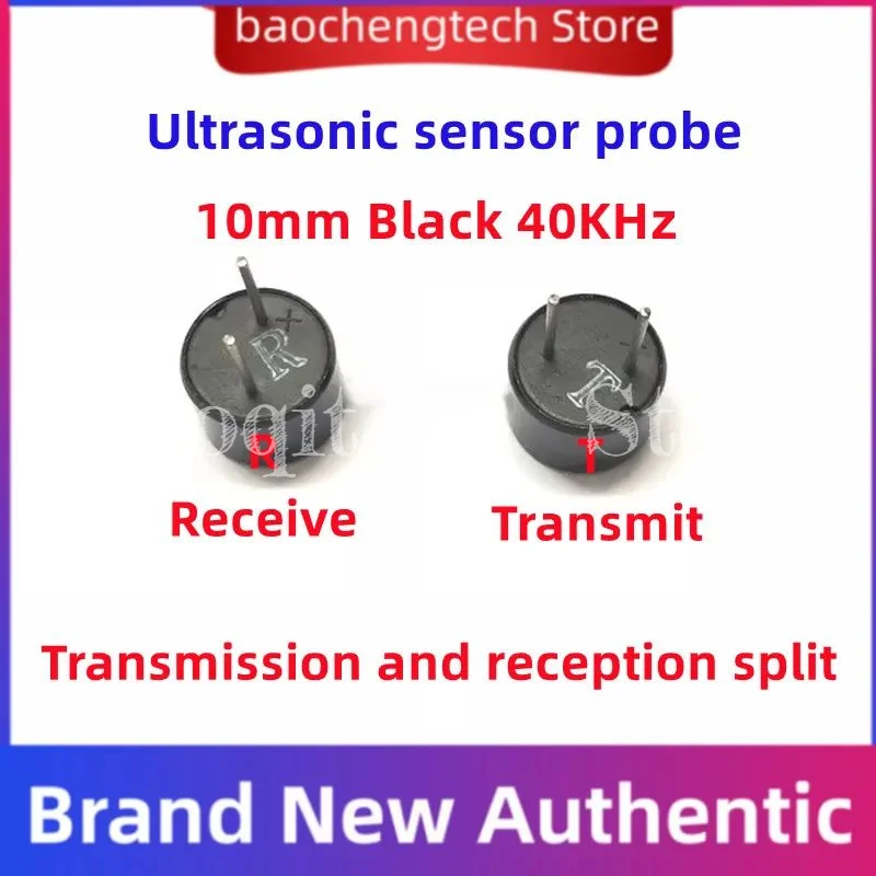 10PCS 40KHZ 16mm 12mm 10mm Ultrasonic Sensor 40KHZ Receiver Transmitter R and T TCT40-16T/R black metal shell