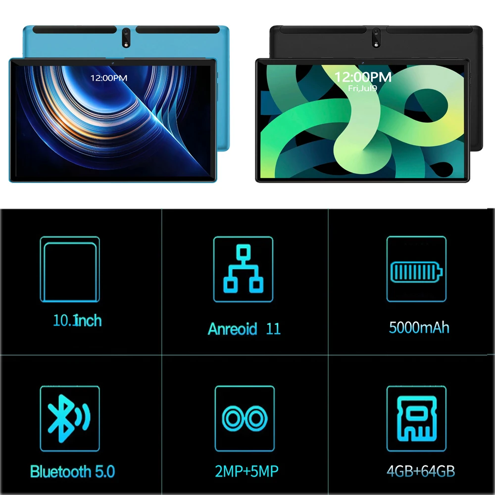 Tableta M107 Original de 10,1 pulgadas, sistema Android 11, Octa core, 4GB de RAM, 64GB de ROM, compatible con tarjeta Dual de Google, batería de 5000mAh