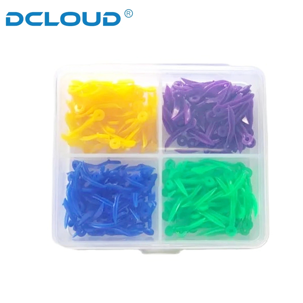 Cuñas desechables para huecos dentales, con orificios circulares, cuña de plástico, accesorios para el cuidado bucal, herramientas médicas, 4 tamaños