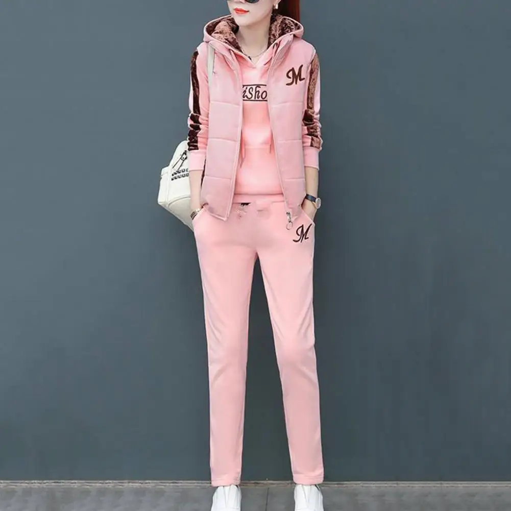Chándal de moda para mujer, traje informal de Color Patchwork con cordón, chándal informal holgado con capucha para otoño e invierno