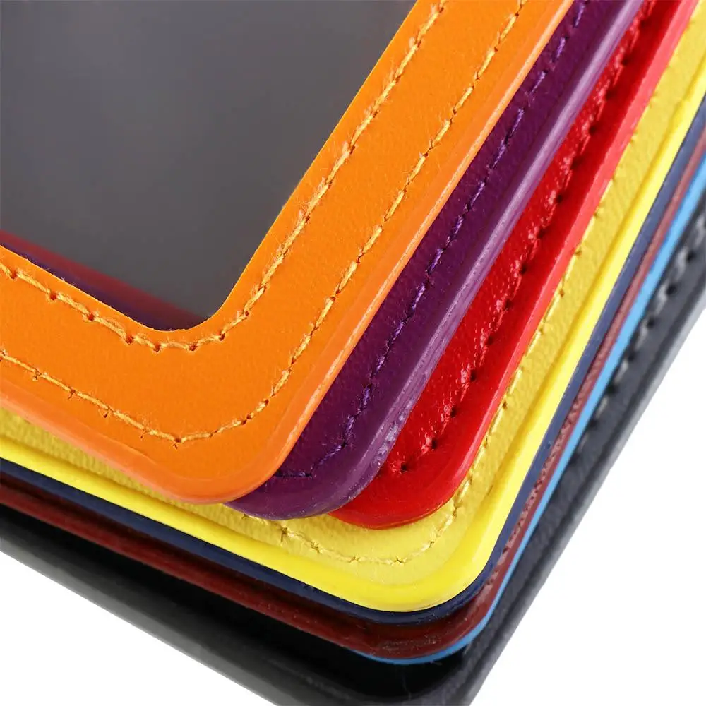 PU Leather ID Badge Case Double-Sided Work Identity Business Card Holder Employee Card Transparent Name Card Cover Credit Card