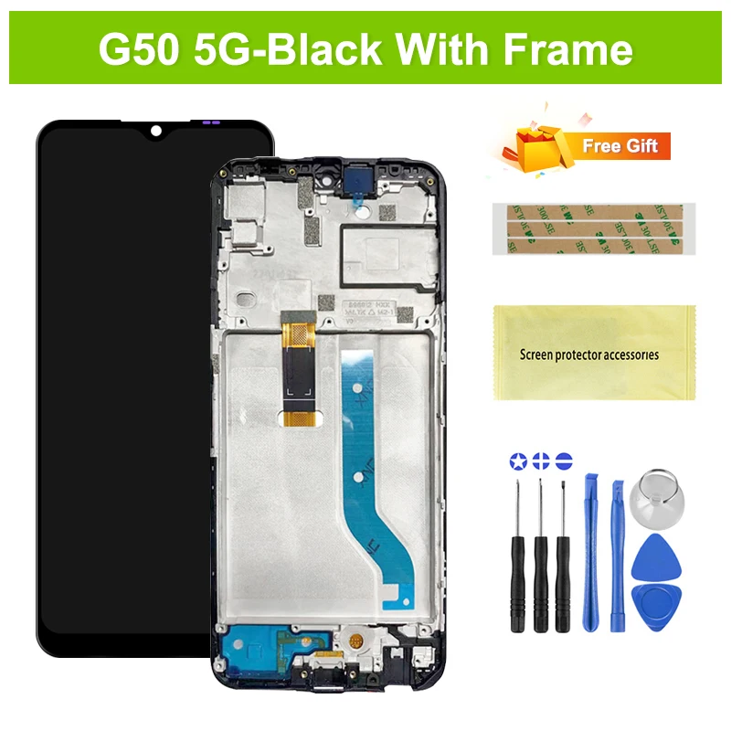 ทดสอบ 100% สําหรับ Motorola Moto G10 G20 G30 จอแสดงผล LCD Touch Screen Digitizer withFrame, สําหรับ MotoG30 G50 G60 G100 เปลี่ยนจอแสดงผล