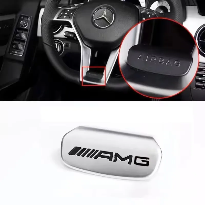 Pegatinas con emblema para volante de coche, insignia Interior para Mercedes Benz AMG W206 W204 W205 W212 W213 W221 W222 W223 W251 W464 GLE