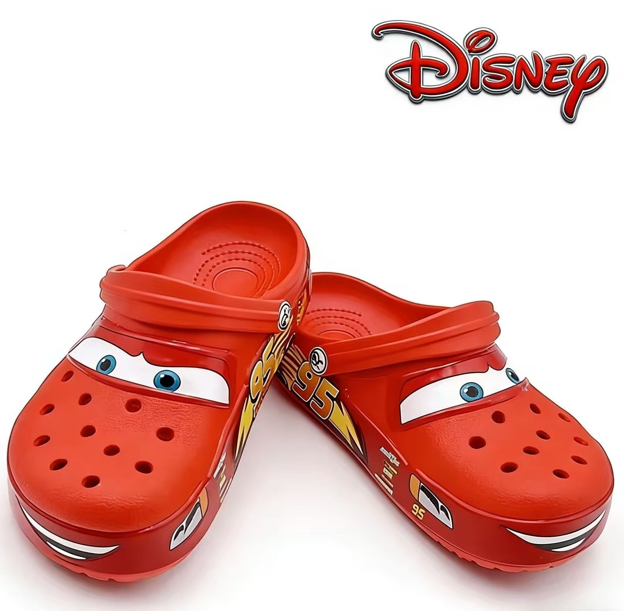 New Disney McQueen Pix Cartoon Solid Color Waterproof Anti Slip Hole Outdoor Sandals Casual Sandals Adult Anime Accessories Gift