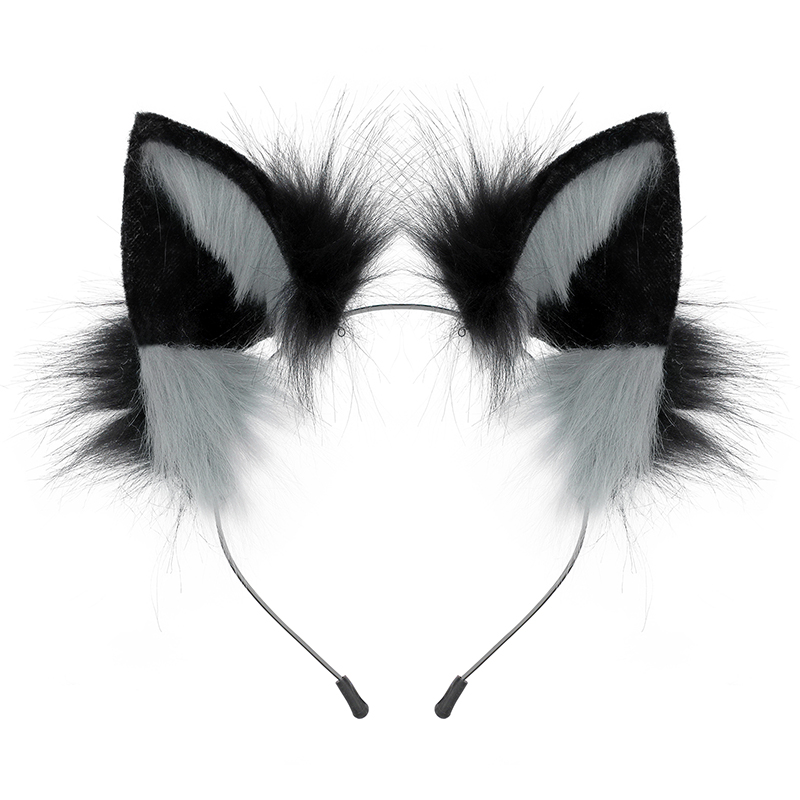 Halloween Neue Anime Kopfschmuck Handgemachte Einstellbare Simulation Wolf Ohren Haarband Für Festival Prom Cosplay Kostüm Mit