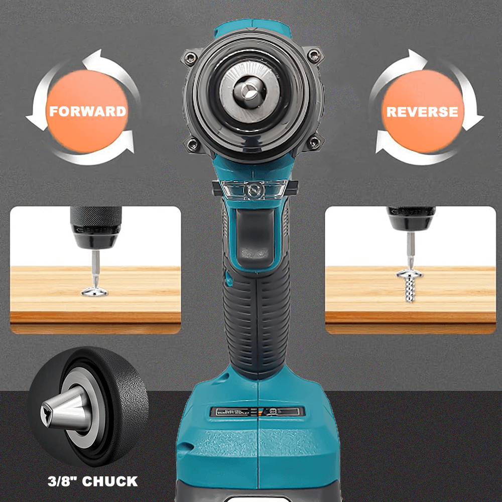 Taladro eléctrico sin escobillas de 10mm, taladro inalámbrico autoblocante de 2 velocidades, destornillador, herramientas eléctricas de torsión de 60-100Nm para batería Makita de 18V