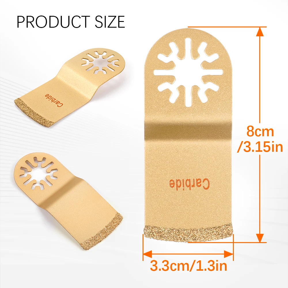 1/3pc Gold Diamond Tungsten Carbide Oscillating Saw Blade Tile Concrete Stone Multifunctional Cutter For Fein Tools Accessories