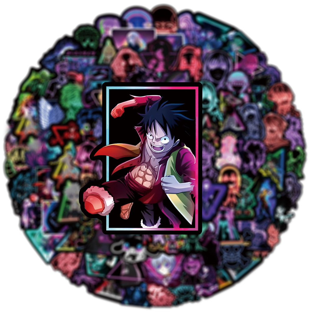 10/30/50/100 unidades de néon ‌ Meu Herói Academia ‌   Ataque em titã mix anime adesivos laptop telefone carro adesivo decorativo à prova d'água brinquedo