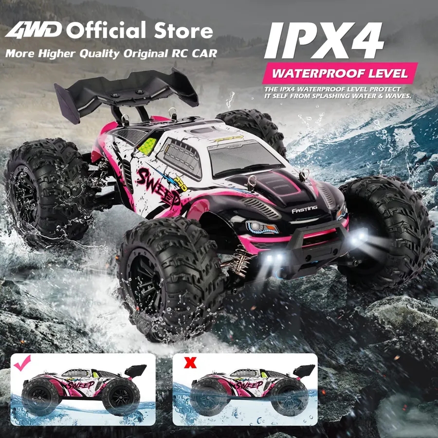 Voiture télécommandée 4WD tout-terrain 4x4 RC, Buggy camion à grande vitesse, Super sans balais 50 ou 80 KM/H, jouet de course à dérive rapide pour enfants et adultes