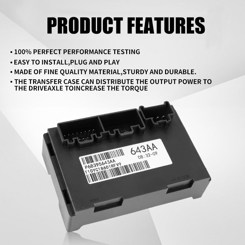 68395643 AA 56029423 AJ 56029423 AK 黒耐久性のある転送ケース制御モジュールジープグランドチェロキーダッジデュランゴ 2011 2012 2013