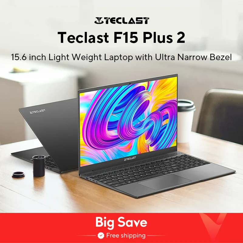 Teclast F15 Plus 2 laptop 15,6 inch Windows 11-laptop 8 GB RAM 256 GB SSD Gemini Lake N4120 USB3.0 mini-HDMI full-size toetsenbord