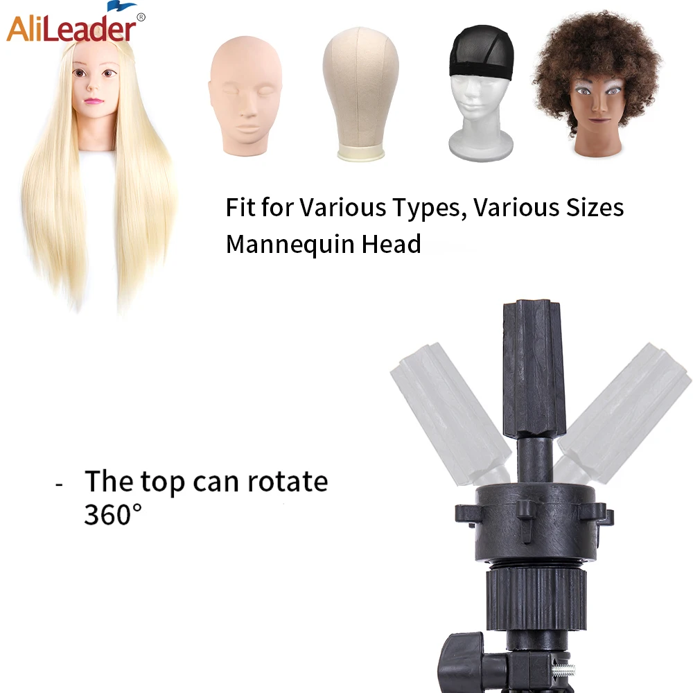Soporte para peluca con trípode de 64cm con cabeza de maniquí calva, mini soporte para peluca negro, trípode con cabeza calva, soporte para peluca con trípode ajustable, pines en T