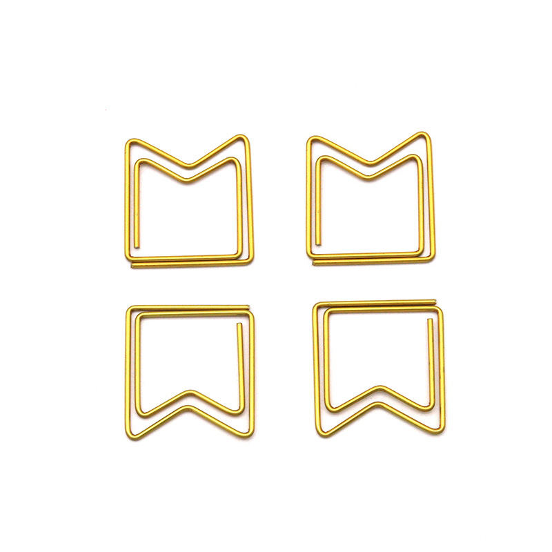 Gold Geometric Shaped Paper Clip Arrow Shape Creative Metal Paperclip For Bookmark Planner Notebook Stationery Clip Decorative