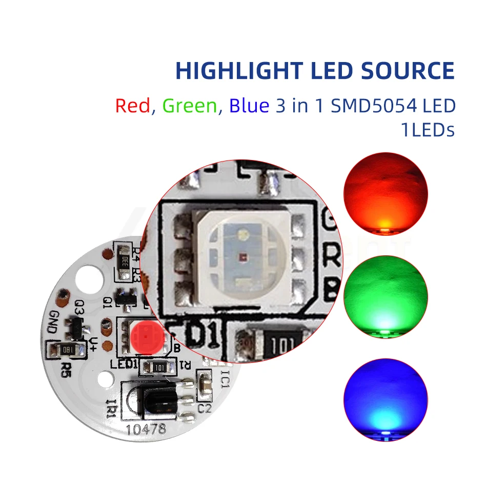 1 Set DC 5V Low Voltage Colorful Gradient LED RGB Round Board with 1.5M USB Switch Cable and IR Wireless Dimming Remote Control