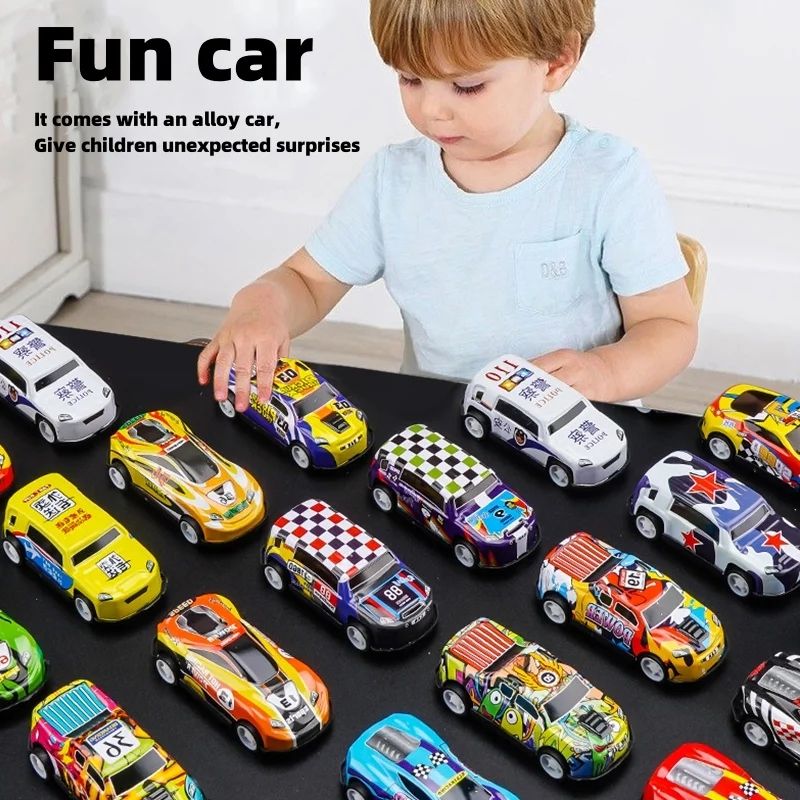 Crianças liga puxar para trás carro brinquedos mini cidade dos desenhos animados inércia modelo de carro de corrida diecast veículo para meninos meninas aniversário saco presente natal