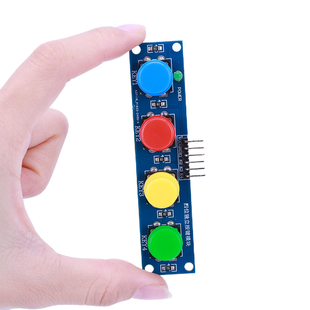 4-unabhängiges Tasten-Touch-Tastenmodul mit Hut- und LED-Anzeige, Tastaturmodul für Arduino oder Raspberry Pi