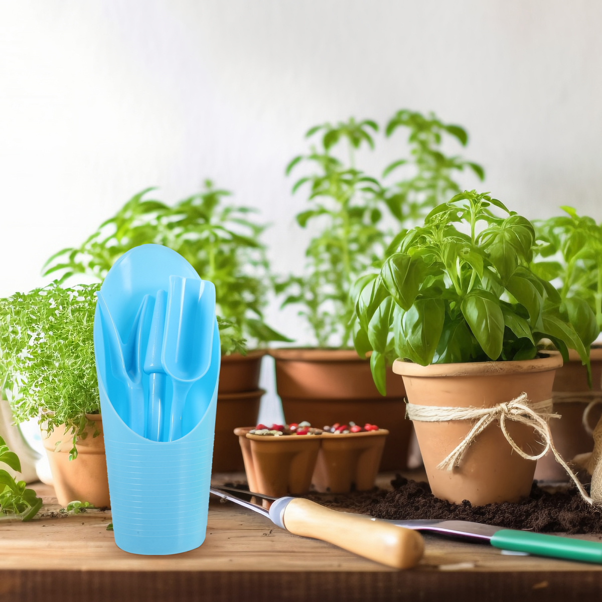 플라스틱 내구성 버킷 삽, 화분 재배 실린더, 미트 플랜트 토양 삽, 정원 도구, 미니 정원 심기 도구, 세트당 4 개