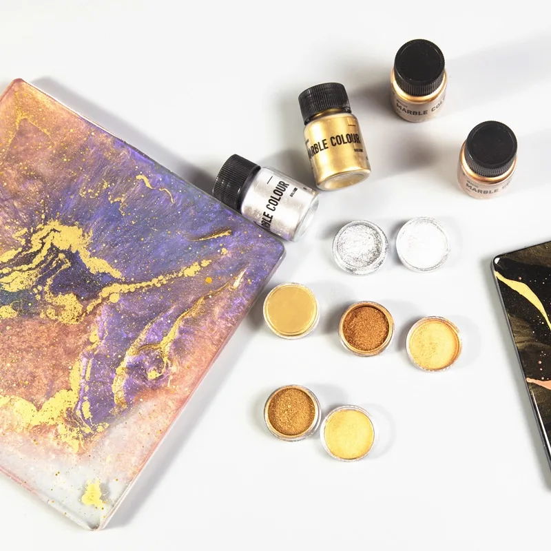 Metallic Pigment Powder, Fine Resin Pigment Powder, Each Bottle Resin Color Pigment for Epoxy Resin Coloring, Polymer Clay