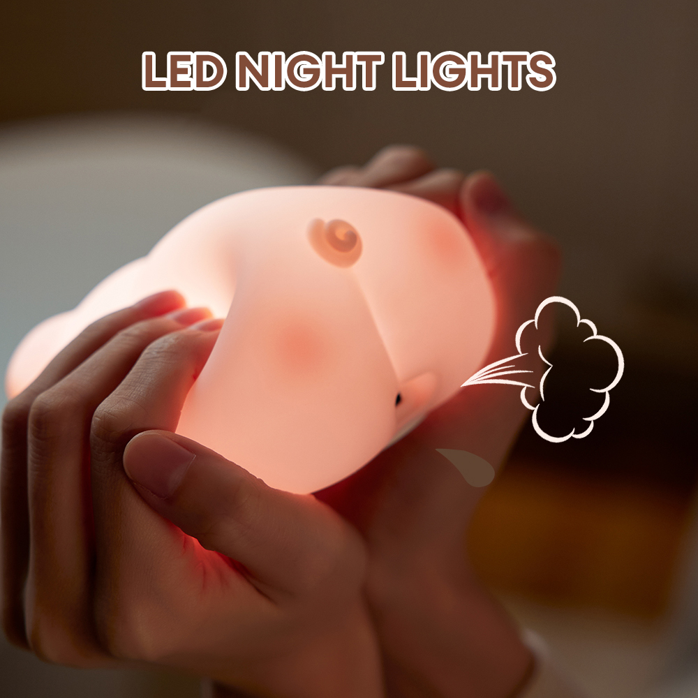 LED Piggy Nacht lampe weich licht dimmbar Silikon Tier Touch Sensor Lampe Wiederauf ladbare Kinder Nachttisch Schlaf lampe für Kinder
