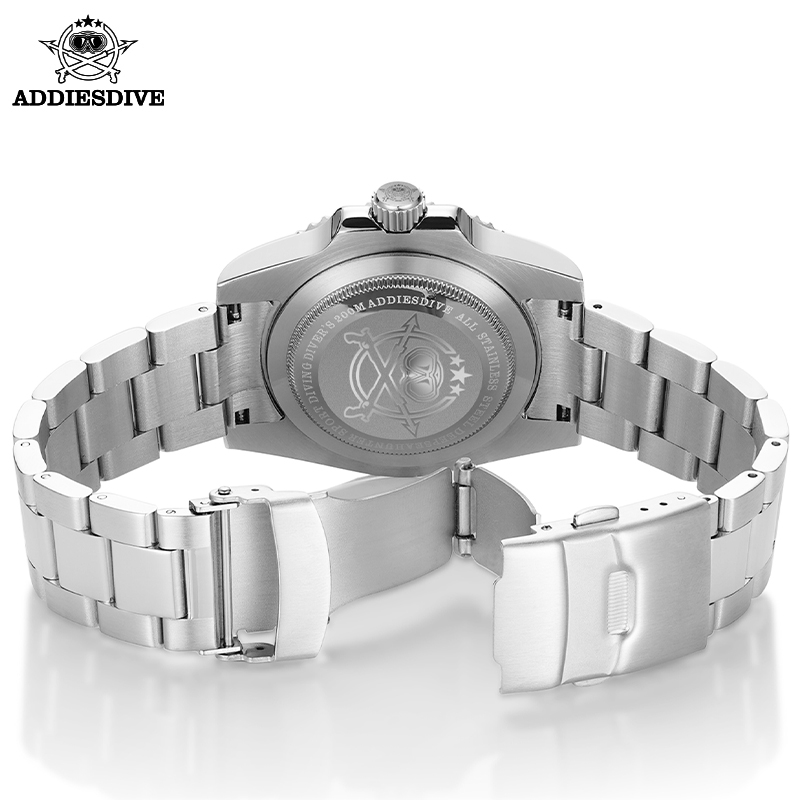 Reloj de cuarzo luminoso ADDIESDIVE para hombre, relojes analógicos con bisel de cerámica de acero inoxidable, relojes de pulsera de buceo con calendario resistente al agua de 200m