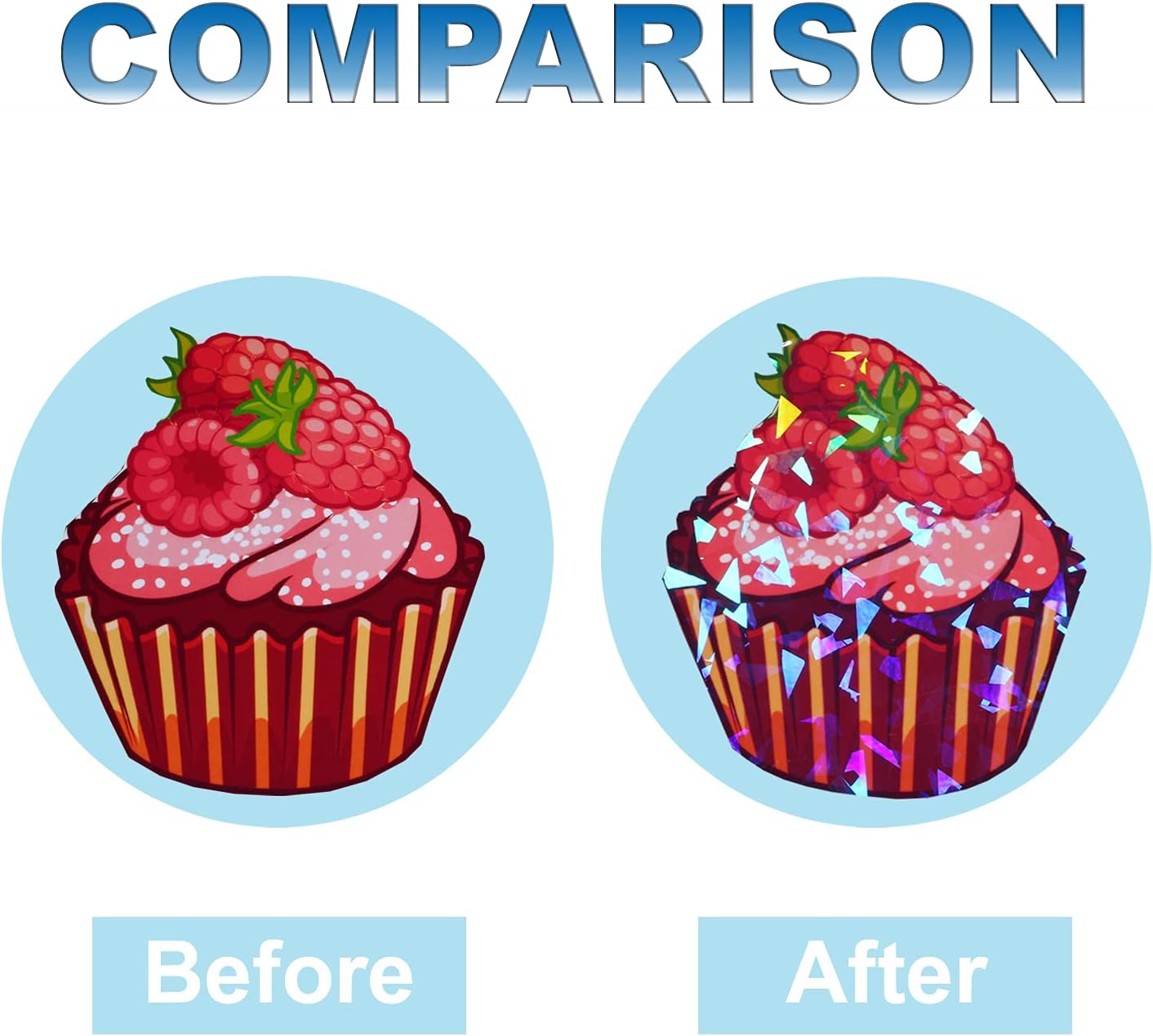 KRYON A4 20 Sheets Diamond Pattern Size:8.3x11.7 inch 210x297mm Holographic Sticker Paper Glitter Clear Cold Laminating Film