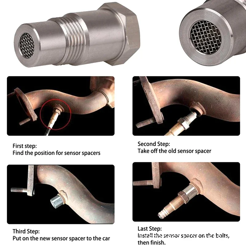 1 stks Mini Zuurstof Katalysator Sensor M18X1.5 Voor Auto 46.5*16.0*16.9 MM Zilver Roestvrij staal Duurzaam Auto Accessoires
