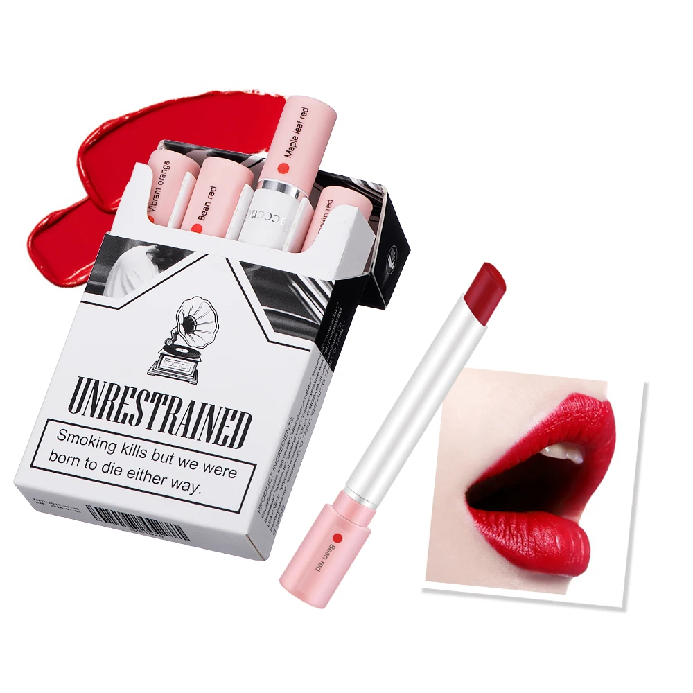 4 สีแต่งหน้าลิปสติกเครื่องสําอางชุดลิปสติก Lip Tint Lip GLOSS กันน้ํา Maquillaje Matte Long Lasting Make Up Pomade ชุด