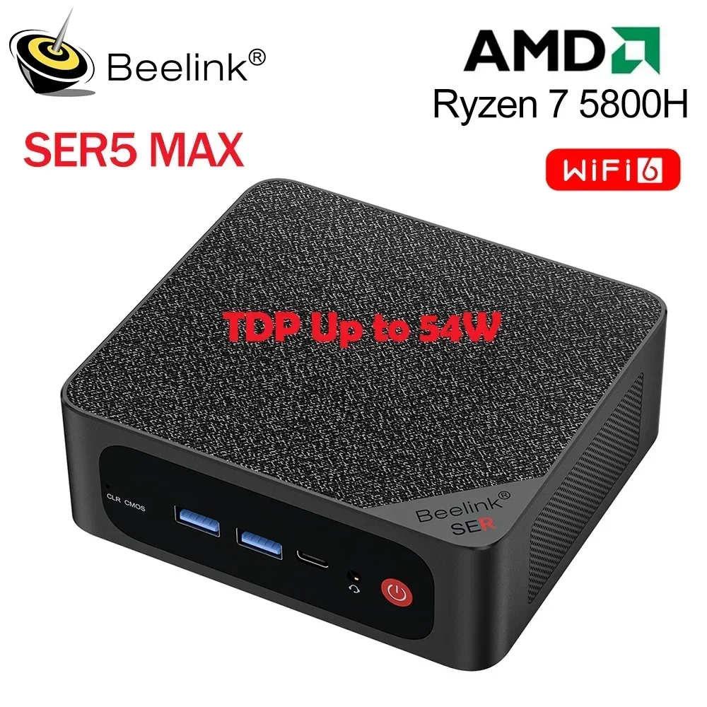 新しい！ Beelink ミニPC SER5 Max AMD Ryzen7 5800H DDR4 16G 500G NVME SSD 32G 500G SER5 Pro 5850U WiFi6 4K Type-C ゲーミングミニコンピューター