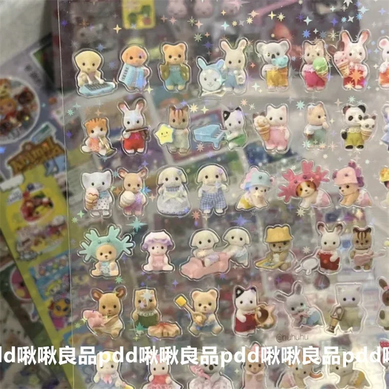 Sylvanian Families Easter Bunny Reindeer Panda Animal Stickers Gift Children's DIY toy stickers Pack Waterproof