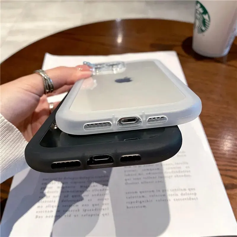 Luxuriöse stoßfeste Silikon-Stoßstangen-klare Handyhülle für iPhone 15 14 Plus 13 12 11 15 Pro Max Kameraschutz transparente Abdeckung