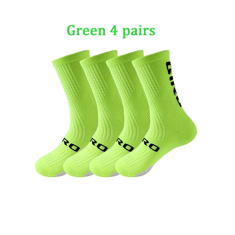 Calcetines de ciclismo para hombre, 4 par/set, calcetines de ciclismo para mujer, calcetines deportivos absorbentes del sudor, transpirables, calcetines de compresión para fútbol, venta al por mayor