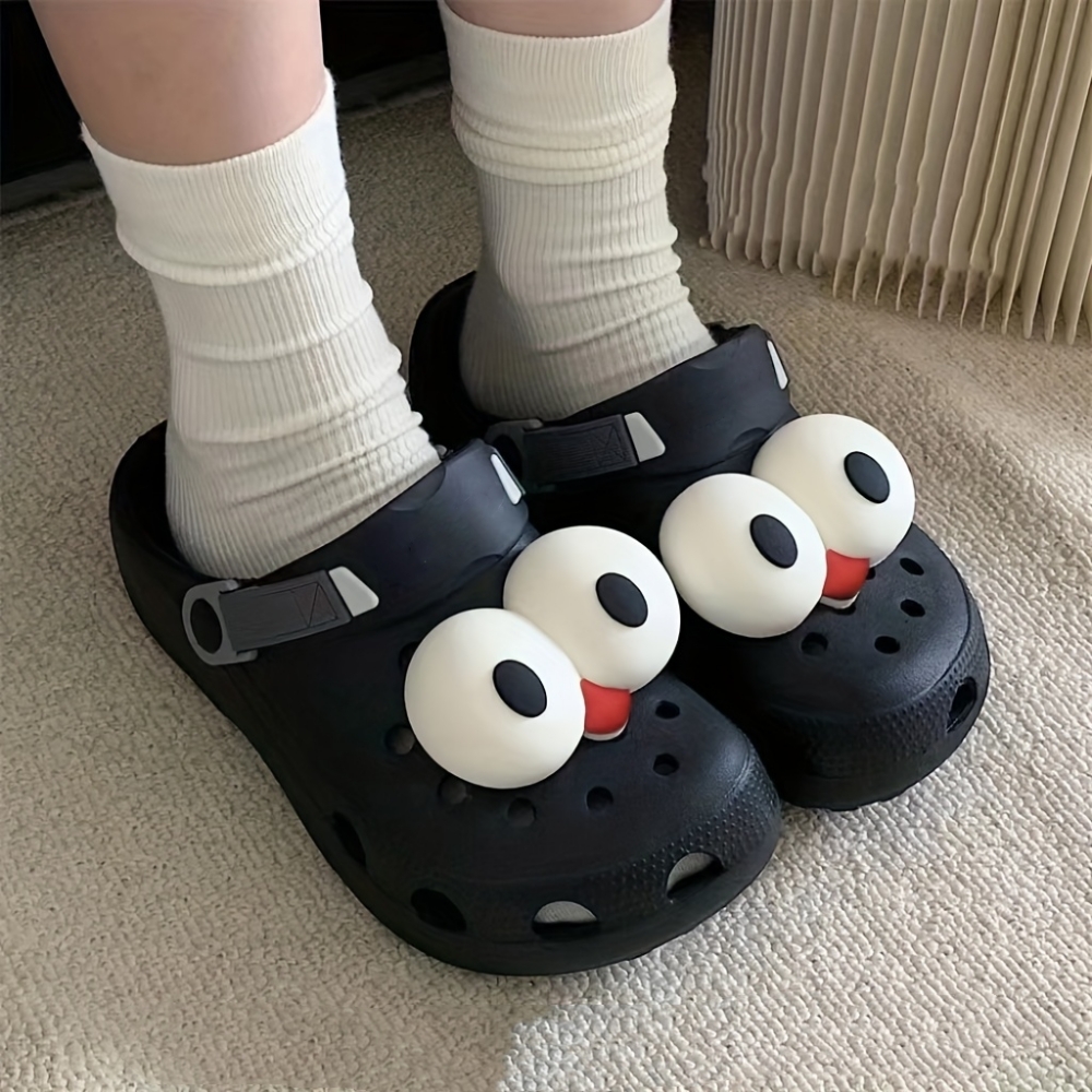 Breloques amusantes à gros yeux pour Crocs et baskets, 2/4 pièces, transformez votre Style avec une décoration de chaussures à faire soi-même, accessoires en Pvc durables