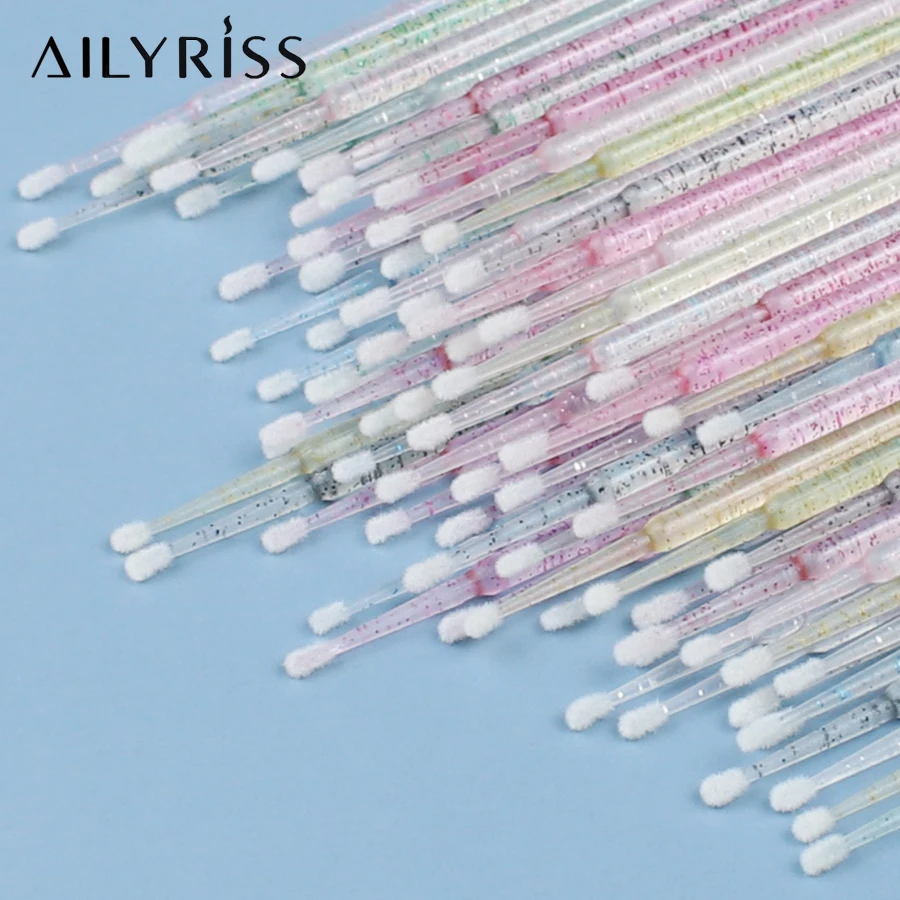 Cepillos desechables para pestañas, hisopo, 100 Uds., microcepillos, herramientas de extensión de pestañas, aplicadores de herramientas individuales para quitar pestañas