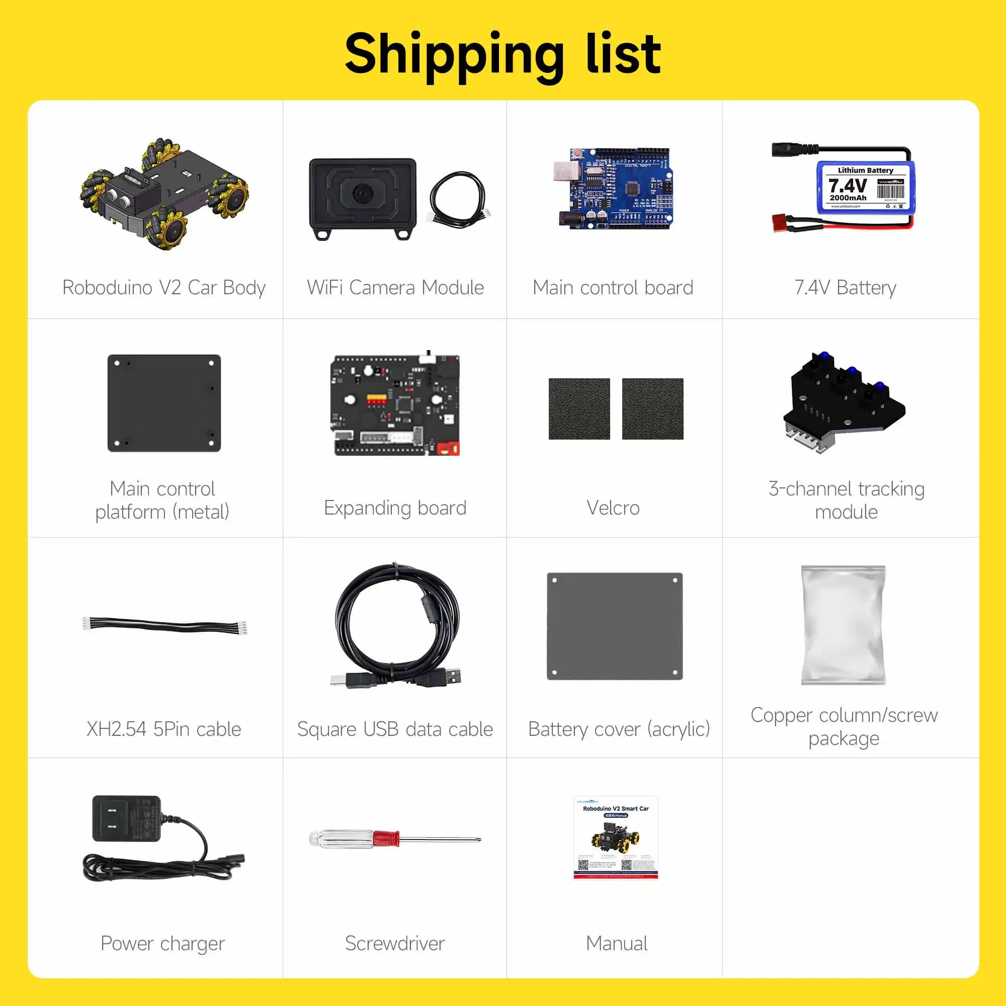 Yahboom UNO R3 Smart Robot Car Kit Roboduino V2 With ESP32 WiFi Camera Metal Body Educational Toy Robotic Kit DIY For Arduino
