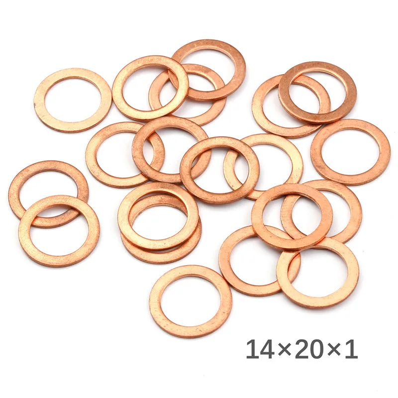 10/20/50 Con Đồng Nguyên Khối Máy Giặt Bằng Phẳng Vòng Đệm Hút Bùn Inox Cắm Dầu Dấu Phụ Kiện 10X14X1MM Rửa Siêu Tốc Phần Cứng Phụ Kiện
