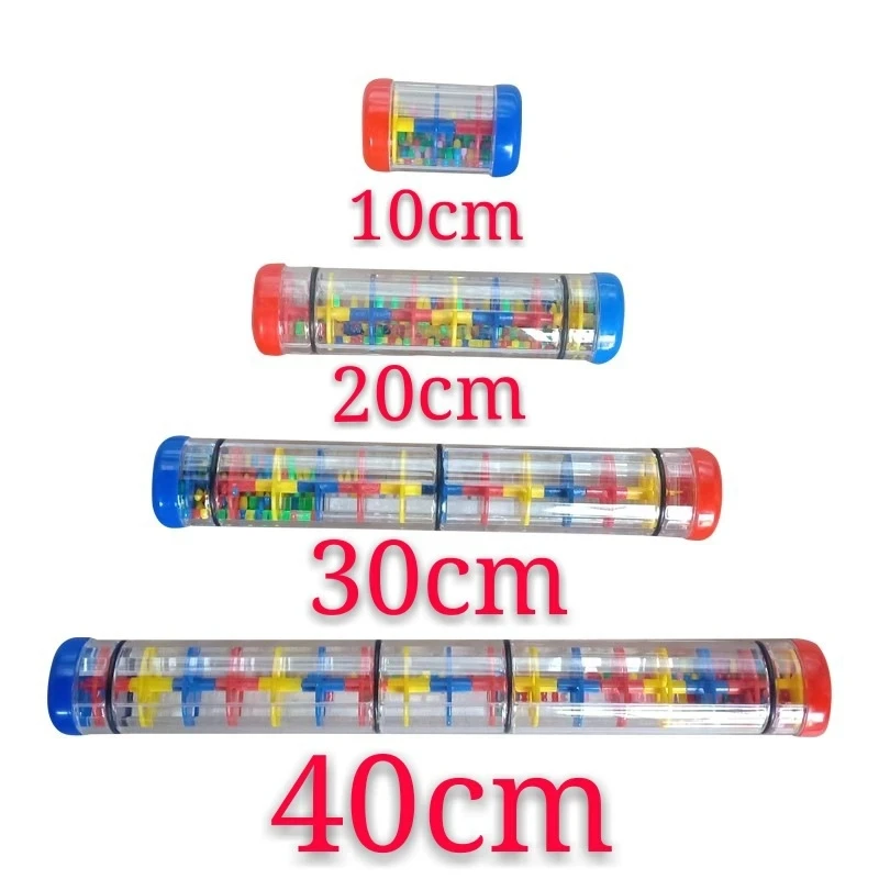 Rainmaker 아기 장난감 아기를위한 비 스틱 0 6 12 개월 신생아 딸랑이 장난감 Rainmaker 악기 몬테소리 감각 장난감