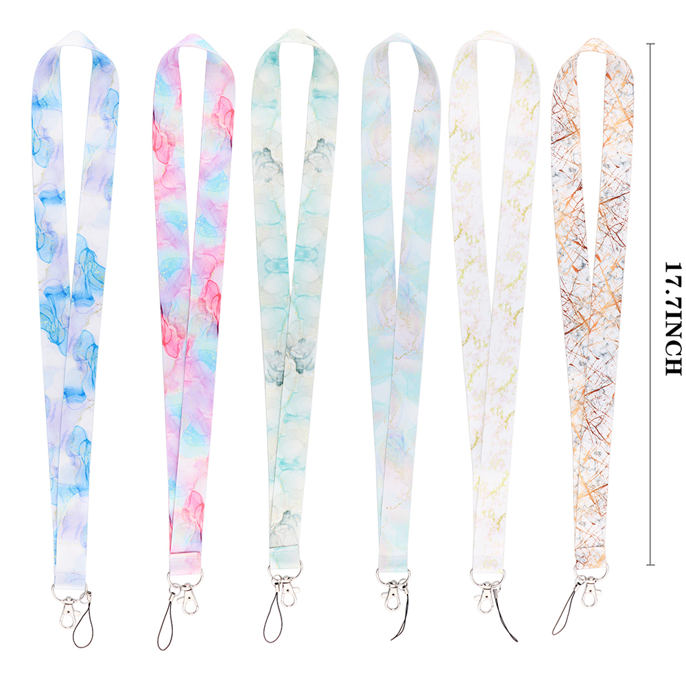 Marble Printing Lanyards Cool Neck Strap Straps Ribbons Phone Buttons ID Card Holder Lanyard Buttons DIY Hanging Rope
