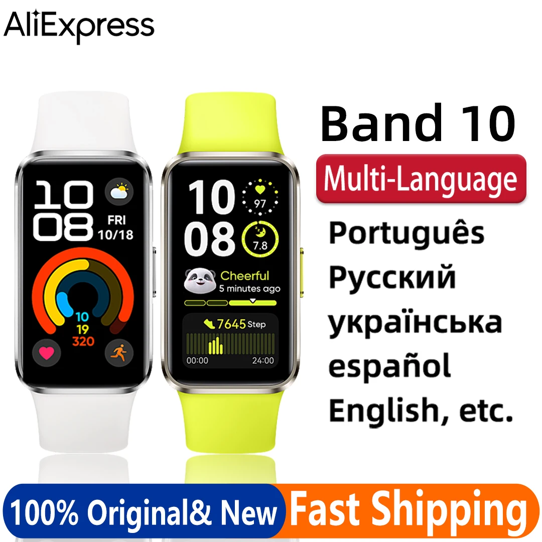 НОВЫЕ умные часы HUAWEI Band 10 2025 года, оригинальные, совместимые с IOS и Android, отслеживание сна, монитор здоровья, аккумулятор 14 дней li