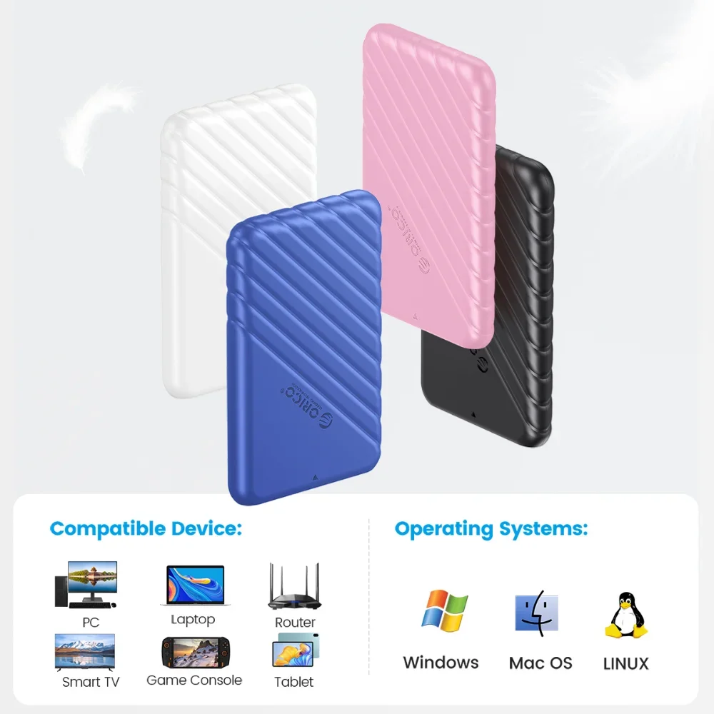 Корпус ORICO HDD 2.5 Адаптер SATA-USB 3.0 Корпус жесткого диска 5 Гбит/с HDD SSD Корпус жесткого диска Поддержка UASP для ПК Ноутбука