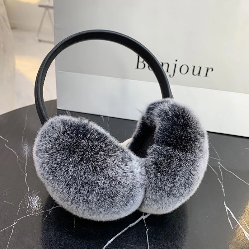 Natural 100% rex coelho pele earmuffs moda feminina quente rússia inverno real pele earmuffs crianças capa de orelha pele earlap menina