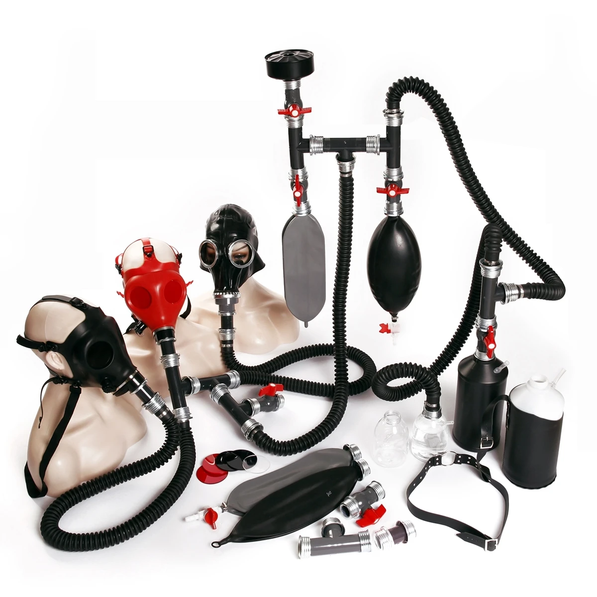 Ftshist Breathing Bottle Latex Breathing Bag Water Filter Negative Pressure Breath Control Choking Game Gas Mask Accessories