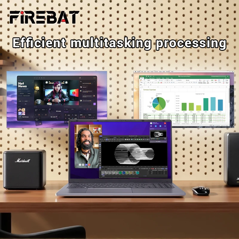 【Marchio+】Firebat Laptop AT15 15.6 pollici Intel N150 DDR4 16 GB RAM 512 GB 1 TB SSD 1920 * 1080 Windows 11 Notebook retroilluminato integrato